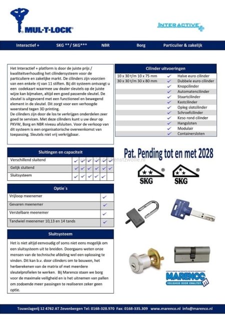 Mul-T-lock interactive+ SKG*** 1 cilinder met 3 sleutels - Afbeelding 2