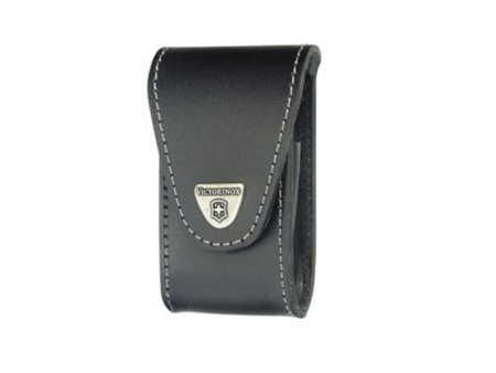 Riemetui voor zakmes, Victorinox, zwart leer, 5-8 lagen, lus