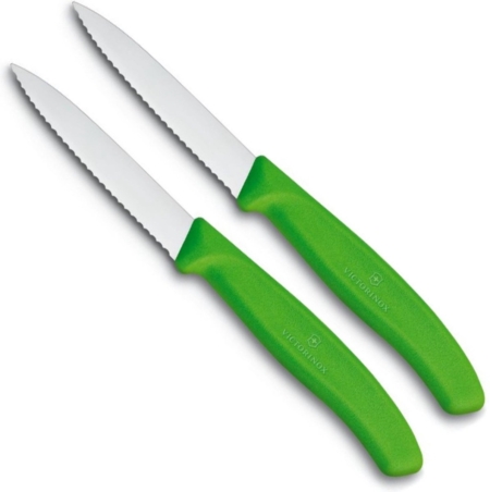 Groente-/schilmesje 2x, Victorinox, Swiss Classic, kartel, 8cm, Groen