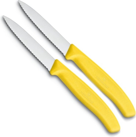 Groente-/schilmesje 2x, Victorinox, Swiss Classic, kartel, 8cm, geel