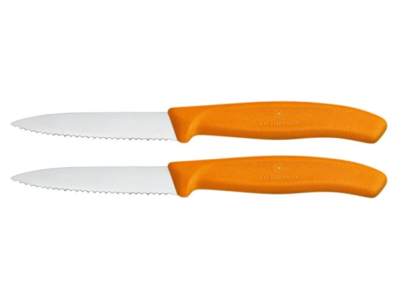 Groente-/schilmesje 2x, Victorinox, Swiss Classic, kartel, 8cm, oranje