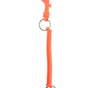 0013613 musketon met spiraal kunststof oranje