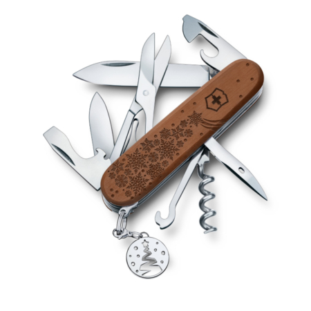 Victorinox Climber Wood Winter Magic 2025 Zakmes – Limited Edition met Perenhouten Schalen en Bedel