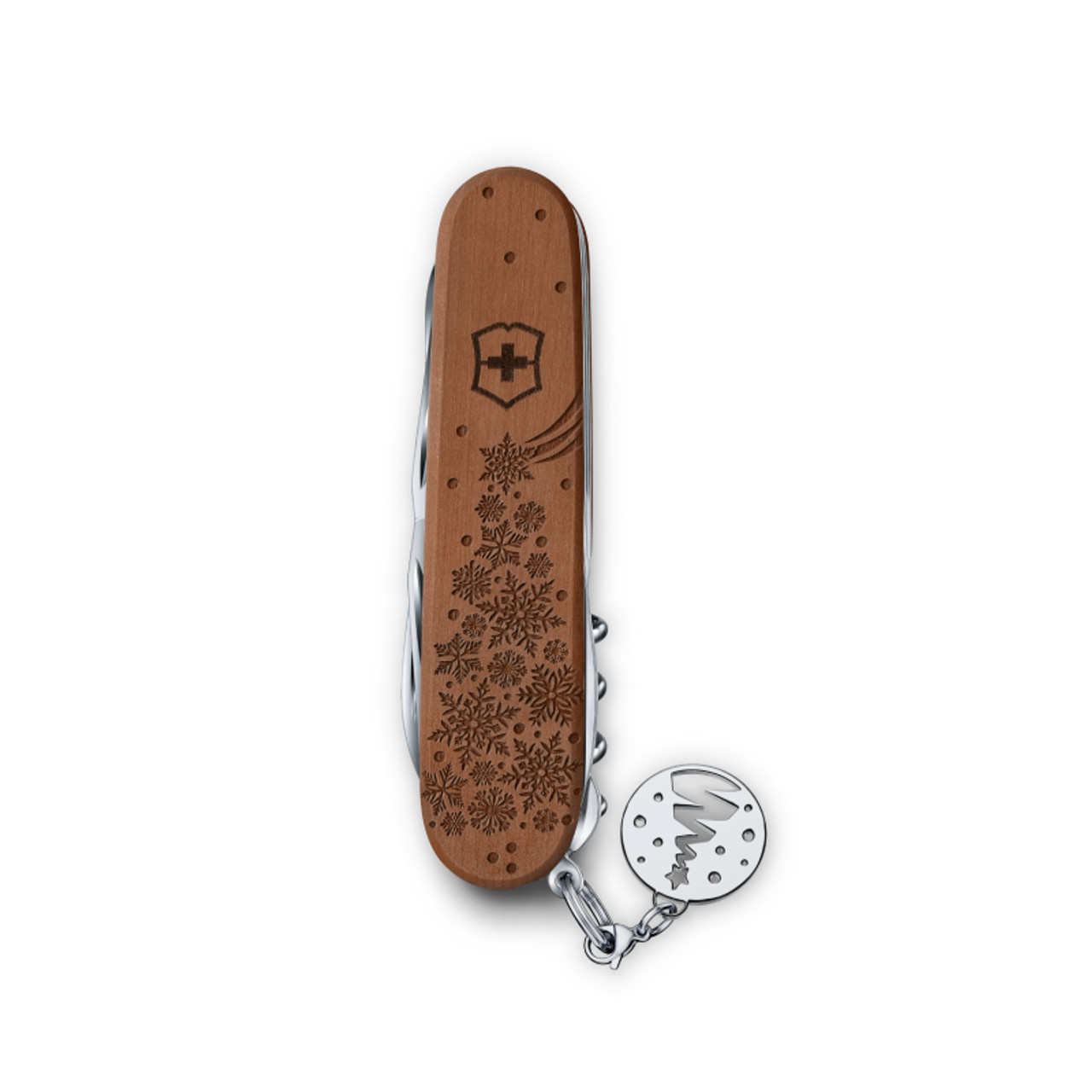 Victorinox Climber Wood Winter Magic 2025 Zakmes – Limited Edition met Perenhouten Schalen en Bedel 3 Victorinox Climber Wood Winter Magic 2025 Zakmes – Limited Edition met Perenhouten Schalen en Bedel - Afbeelding 3